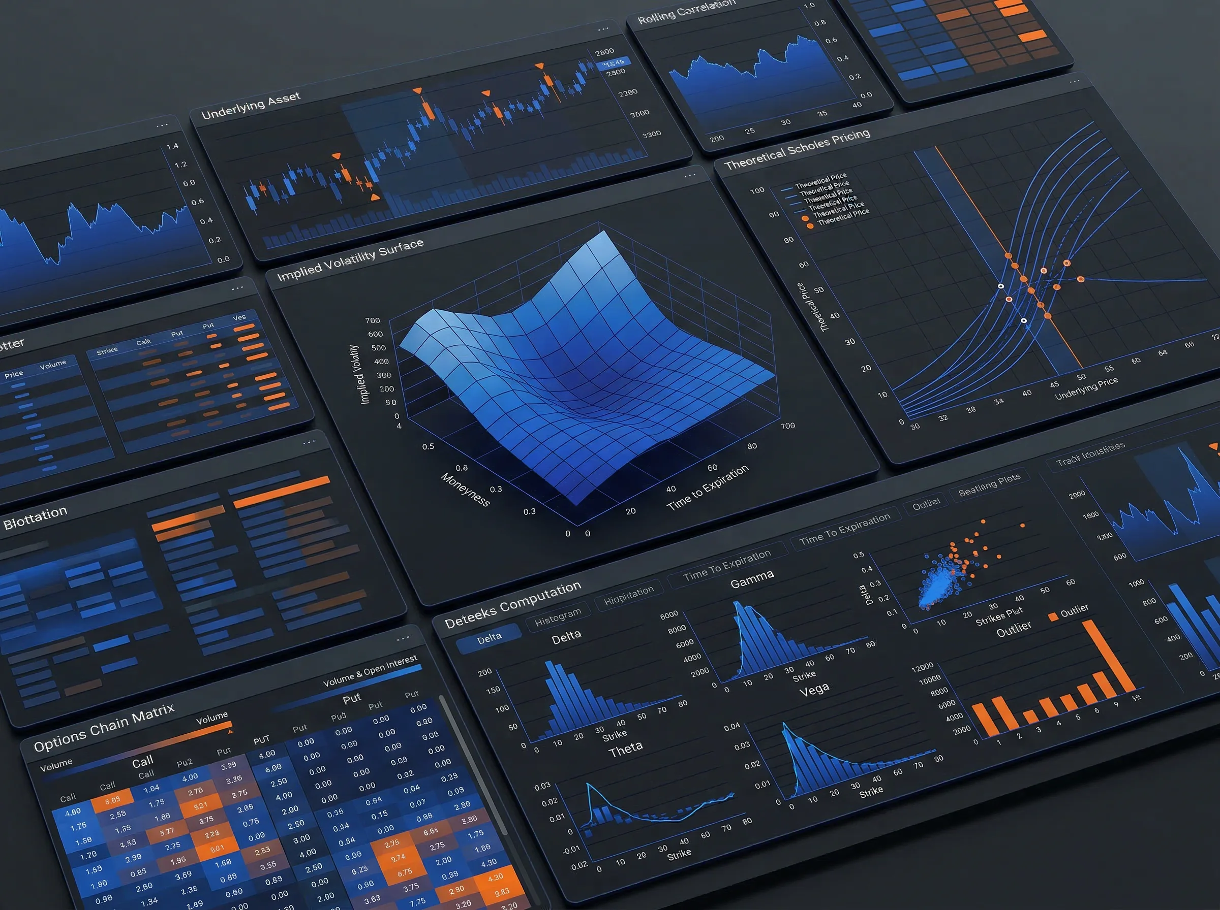 Financial trading charts and analysis